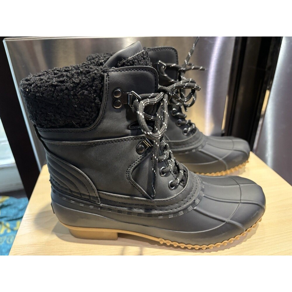 Tommy Hilfiger Womens Rainah Duck Faux Fur Rain Snow Boots NEW (Floor Model) Sz